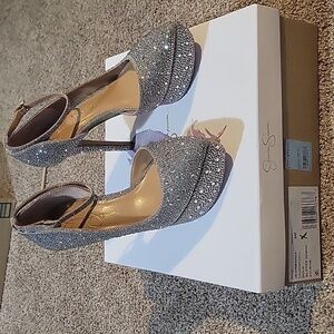 Jessica Simpson GOLD Glitter Galore heels